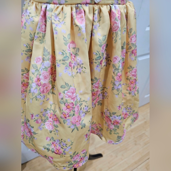 Dolls Kill Sugar Thrillz Yellow Floral Princess Party Mini Dress S - Picture 5 of 14